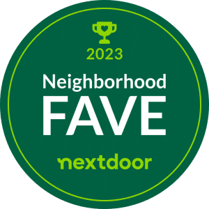 logo for 2023 nextdoor neighborhood fave award won for junk removal