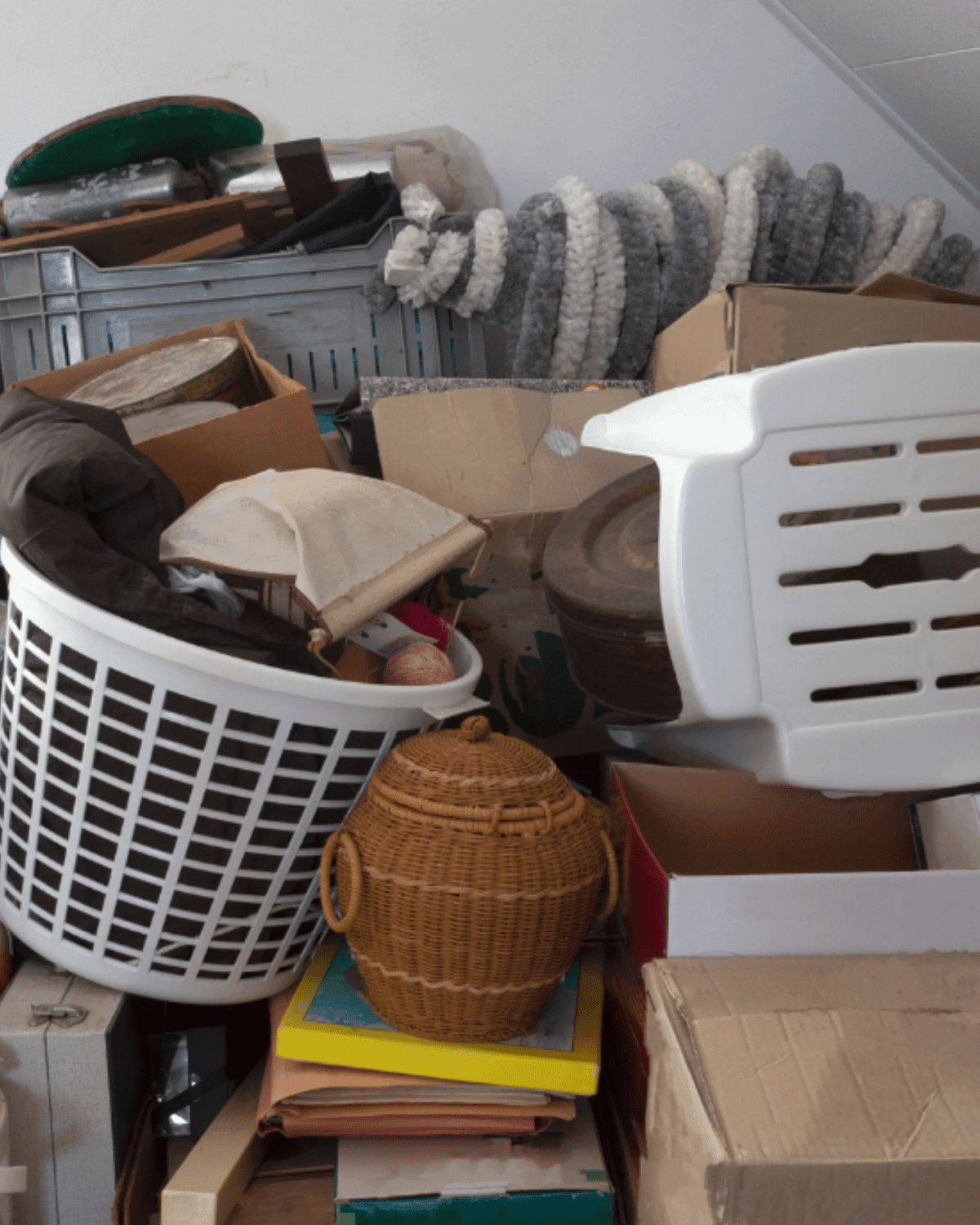 junk removal westminster md (1) pile of clutter in a westminster md home before junk removal