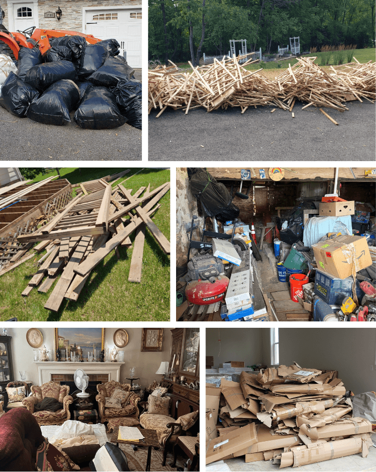 collage of our junk removal services